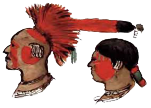 Figure 6.30. Sauk and Meskwaki ornamentation (left, male; right, female).