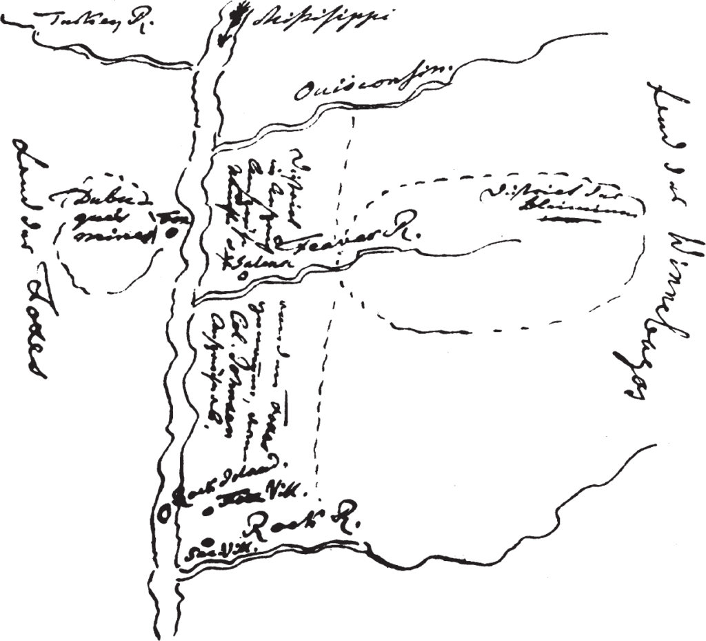 Figure 12.13. Map of lead mines near the upper Mississippi River.