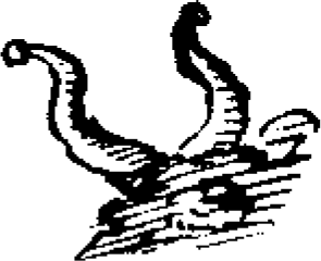 Figure 2.7. Round ball placed on tips of cattle horns to prevent goring.