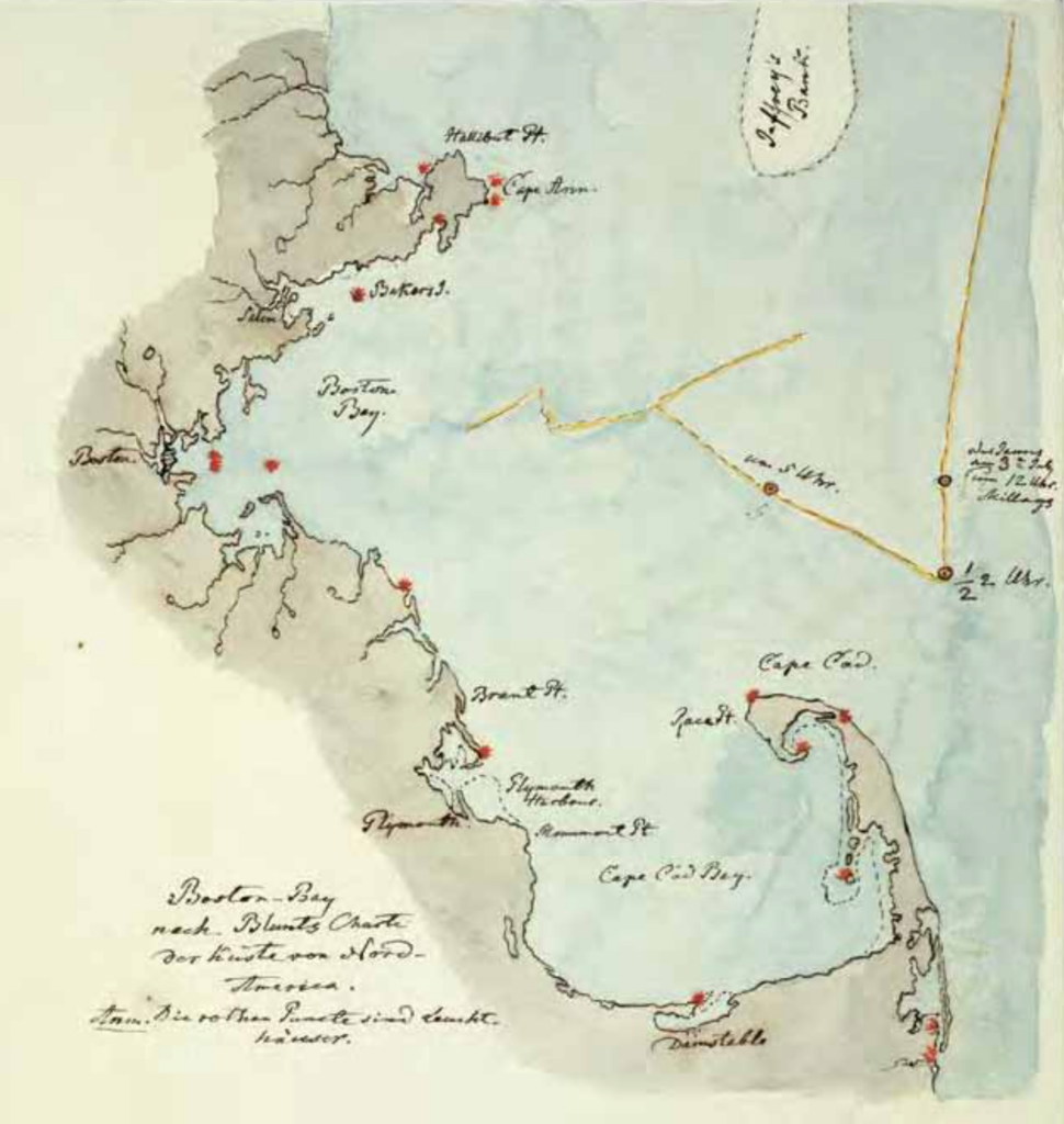 Figure 1.26. Massachusetts Bay map, copied from Blunt.